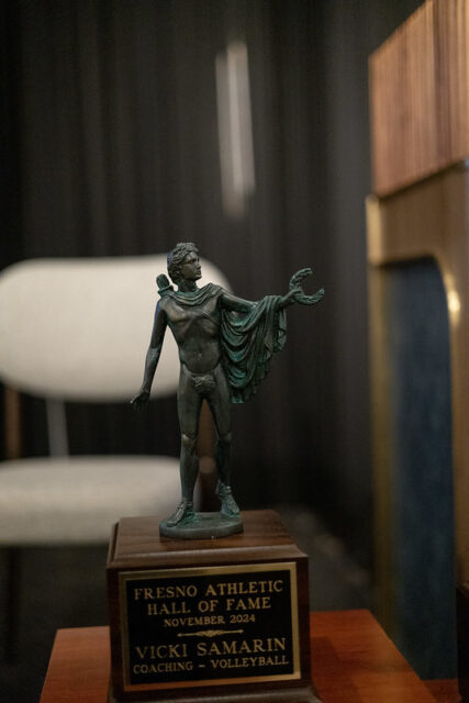 Vicki Samarin Volleyball Coaching Plaque close-up