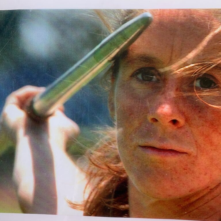 Nicole Carroll Javlin Close Up Nicole Carroll close up with a javelin in her hand with deep focus