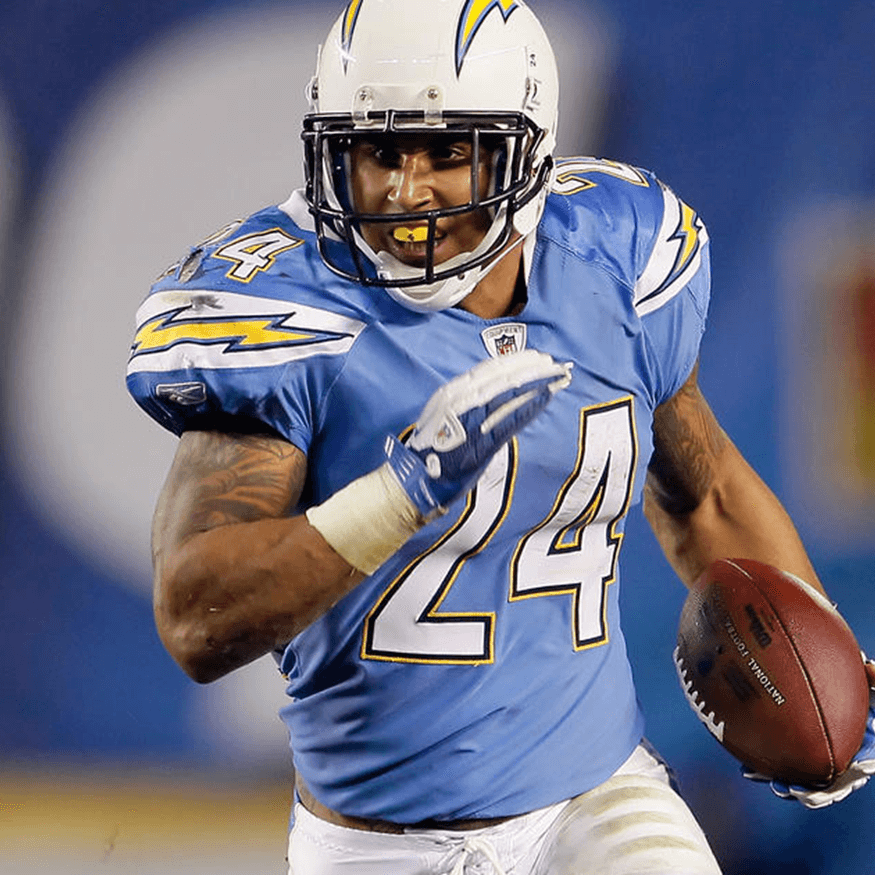 Ryan Mathews running with the football for the San Diego Chargers